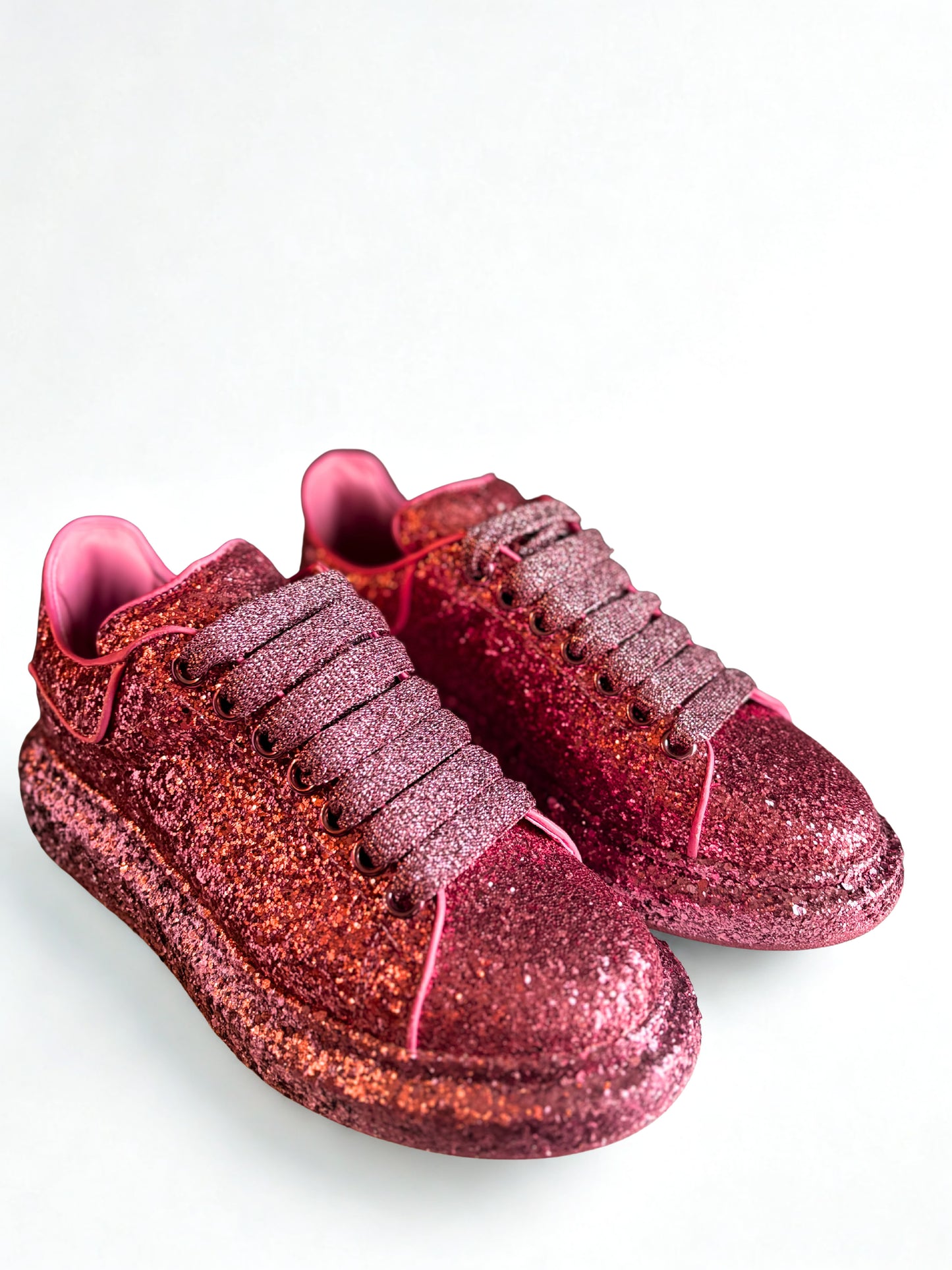 Alexander McQueen Pink Glitter Sneakers