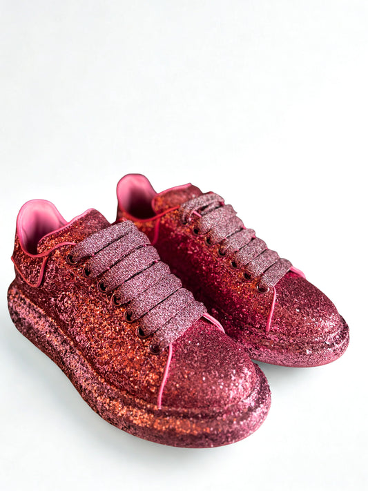 Alexander McQueen Pink Glitter Sneakers