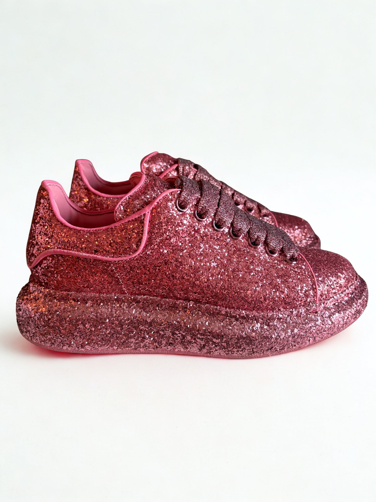 Alexander McQueen Pink Glitter Sneakers